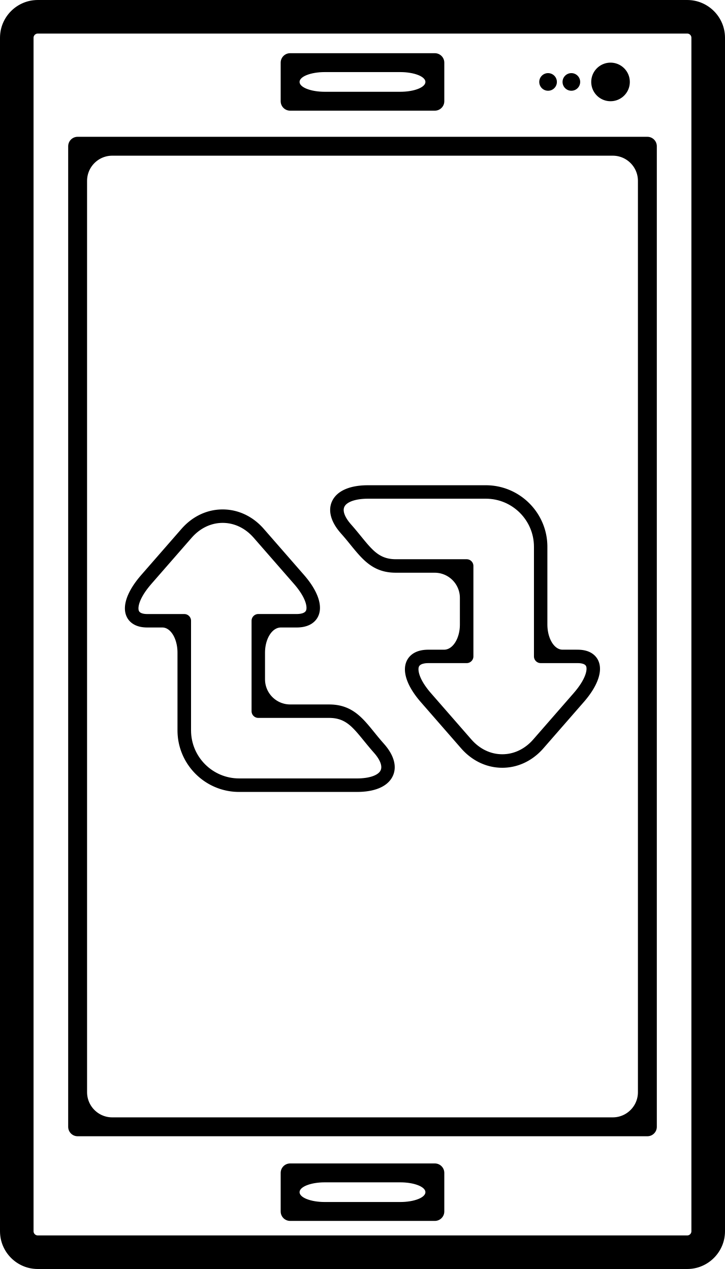 Retweet Symbol On Mobile Phone Screen Outline Svg File Free Vectors